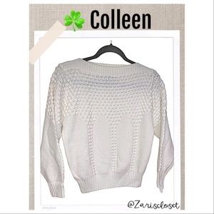 Colleen Sweater Irish Sweater White Vintage cozy & soft Sweater Size M